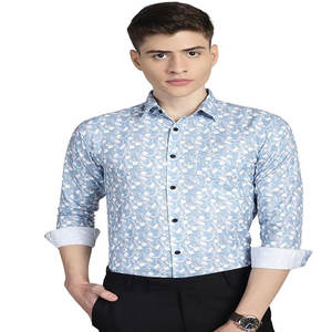 Camisa ajustada con estampado clásico para hombre, informal de manga larga para Polo con tela de franela, ajuste juvenil, venta al por mayor, minorista de moda especial - Product Image 2