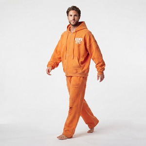 Wholesale High Quality Men Cotton Fleece Tracksuit Distressed <b>Full</b> <b>Zip</b> <b>Hoodie</b> Drop Shoulder Relaxed Fit Jogger - Product Image 2