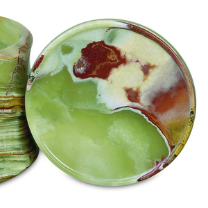 Juego de 6 Posavasos Personalizados con Soporte, Posavasos de Piedra Natural, Color Verde Lujoso, Mármol Violeta, Decoración para el Hogar - Product Image 3