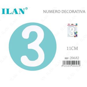 Ilan Numero Decorativo 3 11Cm Per Calendario da Parete - Product Image 1