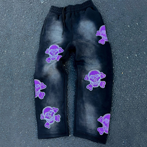 Heavyweight Cotton Vintage <b>Washed</b> Hoodie Sweatpants <b>Set</b> Custom Embroidery Logo Men's 2 Piece Tracksuit Streetwear <b>Set</b> - Product Image 3