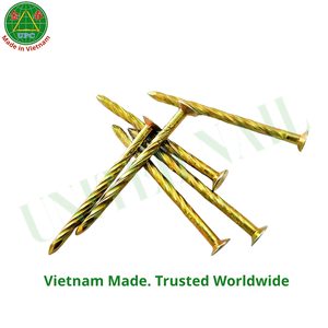 2.06x35mm Yellow Plated Steel Nails for Construction With Screw Shank From Vietnam | Clavos sueltos con recubrimiento amarillo - Product Image 2