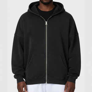 Sweat-shirt à capuche pour homme de haute qualité 2026, sweat-shirt décontracté uni, impression personnalisée du logo, taille oversize, 580 g/m², hiver, 100 % coton - Product Image 3