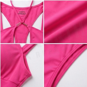Maillot de bain une pièce rose avec encolure croisée et design ajouré pour femme - Product Image 4