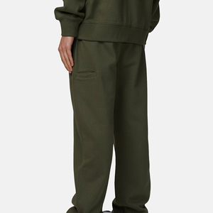 Men's Olive Green 50% Polyester Anti-Bacterial Sweatpants <b>Drawstring</b> Closure Elastic Waist Casual Joggers Side Pockets Pants - Product Image 2