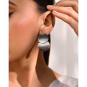 Meera Jaipur Dual Silver <b>Fashion</b> <b>Stud</b> <b>Earrings</b> - Product Image 1