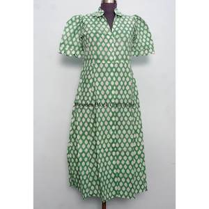 Robe d'été décontractée en coton pour femme, robe de fête évasée à fleurs avec ceinture décorative, impression numérique pour occasions décontractées et formelles - Product Image 3