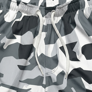 Shorts de basketball camouflage en maille/polyester, taille haute, logo élastique sur le devant, respirant, séchage rapide, entrejambe 5 pouces, couleur unie - Product Image 5