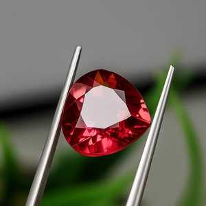 Gema de granate marrón en forma de corazón, facetada, suelta, para la elaboración de joyas, piedra natural para anillo o colgante. - Product Image 4
