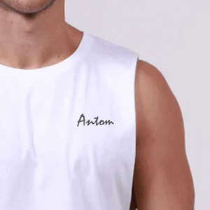 High Quality Mens Quick Dry 100% Cotton Tank Top Customized Color Size Breathable Eco-friendly <b>Machine</b> Washable Sleeveless - Product Image 5