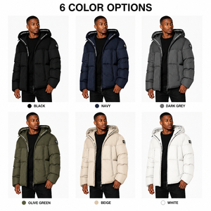 OEM Custom Logo Men's Hooded Puffer Jacket Winter Insulated <b>Bubble</b> <b>Coat</b> Luxury Fashion Outerwear European American Fit Wholesale - Product Image 3