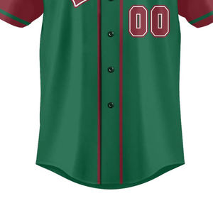 Camiseta de Béisbol Verde Marrón para Hombre, Manga Corta, Cierre de Botones, Nombre del Equipo Impreso, Número 00, Transpirable y Absorbente de Humedad - Product Image 3