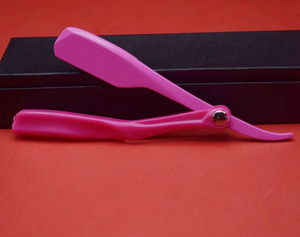 Pink <b>Single</b> <b>Blade</b> Safety <b>Razor</b> ABS Plastic Handle Stainless Steel <b>Blade</b> Reusable Manual Shaving Tool For Bikini Grooming Female - Product Image 1