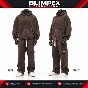 เสื้อฮู้ดซิปแบบย้อมสีตามสั่งสำหรับผู้ชาย ผ้าเทอร์รี่หนานุ่ม สวมหัวได้ สไตล์สตรีทแวร์ สำหรับฤดูหนาว ส่งตรงจากโรงงาน Blimpex INT - Product Image 4