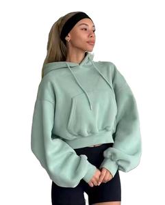 Women's <b>Winter</b> Streetwear Comfortable Hooded Crop <b>Top</b> Hoodies with Front Logo Hot Selling Premium Quality for Sale - Product Image 1
