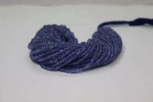 AAA Tanzanite ลูกปัดขนาด3-4มม. 16นิ้วอัญมณีธรรมชาติสีเข้มสำหรับทำเครื่องประดับขายส่งลูกปัด - Product Image 2