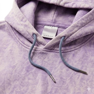 Sweat à capuche oversize en coton délavé personnalisé, style rétro vintage streetwear, épais, respirant, qualité supérieure - Product Image 3
