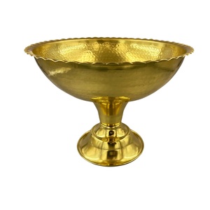 Seau à glace en métal doré élégant, design rond sur piédestal, bol de service pour boissons, décoration de fête, seau à vin décoratif - Product Image 6