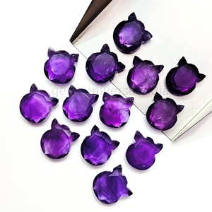 Natural Purple Amethyst Handcrafted Cat Shape Hand Carved Beads Amethyst Gemstone <b>Crystal</b> Animal Sculpture <b>Healing</b> Stone Bulk - Product Image 1