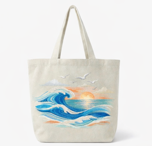 Sac de plage en toile de coton beige grand format, réutilisable, vierge, pour livres et courses, prix promotionnel de gros - Product Image 5