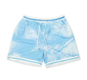 Trendy Eco-Friendly Polyester Sports Shorts Custom Logo Sublimation-Printed Street-Style <b>Elastic</b> <b>Waistband</b> Casual Look Pattern - Product Image 1
