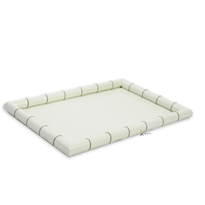 Wholesale Commercial Grade <b>Large</b> Rectangle Clear Polished Acrylic Durable Food Contact Safe Serving <b>Tray</b> Handles for Restaurants - Product Image 3