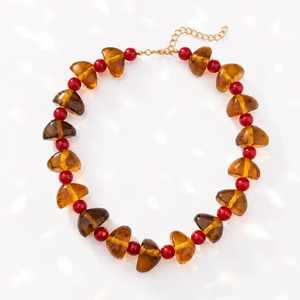 Collier Lariat Bohème Arc-en-ciel Multicolore en Résine Façonnée à la Main Écologique pour Femme, Bijou de Luxe avec Pierres Précieuses Colorées - Product Image 4