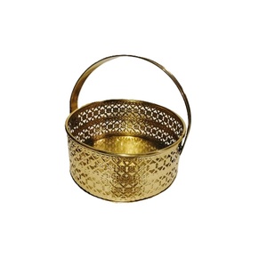 Cesta de metal estilo vintage para decoración rústica del hogar, cesta de metal multiusos para almacenamiento de frutas y verduras - Product Image 3