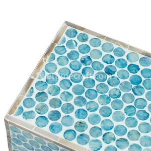 Combo de urna de cremación y foto conmemorativa de madreperla, conjunto de recuerdo elegante de mosaico para honrar a su ser querido tejido al por mayor - Product Image 2