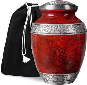 Urnas Metálicas de Diseño Clásico en Verde Oscuro para Cenizas, Urnas Metálicas Tradicionales para Recuerdos Conmemorativos en el Hogar - Product Image 3