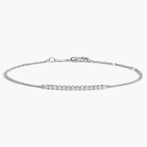 ZAWO HOUSE Lab Grown Diamond Bar <b>Bracelet</b> White Gold IGI Certified Luxury Rhodium Plated Women Minimalist Chain Fine Jewelry - Product Image 3