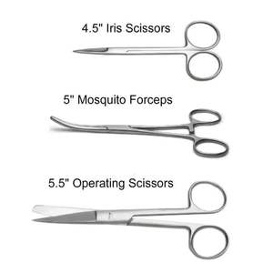 Ensemble d'instruments chirurgicaux en acier inoxydable, outils manuels pour étudiants en médecine, formation aux sutures, certifié CE classe II - Product Image 2