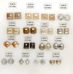 RCK Global Paire assortie de quartz naturel brut extraits de la terre, motifs sel et poivre, coupes mixtes, coupe rose, vente en gros - Product Image 3