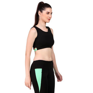 Nouveauté : Ensemble de sport yoga noir uni, respirant et léger, 2 pièces, vêtements de sport pour femmes, gym, fitness, course à pied, jogging - Product Image 3