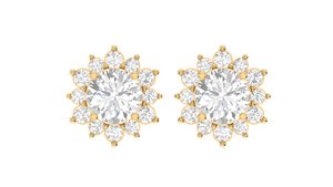 Pendientes de Flor con Diamantes Cultivados en Laboratorio de Oro de 14k y 18k, Joyería Fina Romántica para Uso Diario, Proveedor Mayorista para Mujeres - Product Image 2