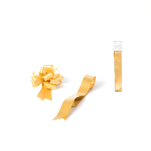 Lazo Automático Decorativo de 3x120 cm, Color Dorado, Paquete de 6 Lazos para Regalo - Product Image 1