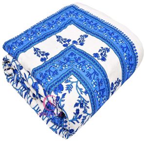 Premium 400 TC Pure Cotton Jaipuri Razai/<b>Quilt</b> Printed Lightweight Handmade Bohemian Single Bed <b>Bedding</b> 85 X 55 Inches - Product Image 3