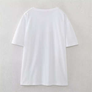 Fournisseur en gros de T-shirts pour femmes – T-shirts en coton tricoté doux de haute qualité, coupe décontractée et confortable pour les commandes en gros et la personnalisation - Product Image 2