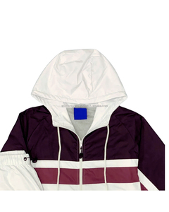 Ensemble élégant de 2 pièces pour hommes Sportswear Cotton Blend Gym Jogger Zip Jacket Pants Hooded Plus Size Design for Winter OEM - Product Image 4