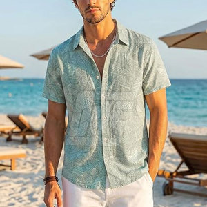 เสื้อเชิ้ตฮาวายพิมพ์ลายสำหรับผู้ชาย แขนสั้น ลายทรอปิคอล ติดกระดุม สวมใส่สบาย เหมาะสำหรับไปเที่ยวทะเล ฤดูร้อน วันหยุด และงานปาร์ตี้ - Product Image 4