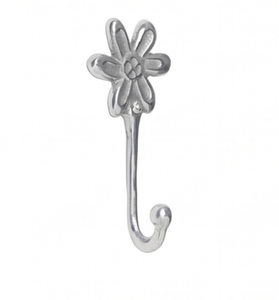 Elegant Silver Metal Flower Wall <b>Hooks</b> Perfect <b>For</b> Bathroom Kitchen Bedroom Clothing Hangers And Stylish Home Organization - Product Image 1