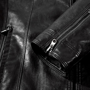 High Street Style Stylish Leather <b>Jackets</b> Windproof and Protective with Stand Collar <b>Letter</b> Pattern <b>jacket</b> for <b>men</b> - Product Image 4