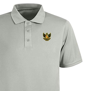 Polo à manches courtes gris clair pour homme, logo brodé, couleur unie, décontracté, respirant, tissu Oxford, coupe classique - Product Image 2