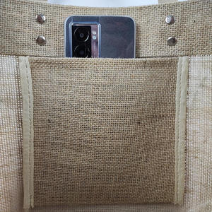 Eco Friendly Striped Jute Tote <b>Bags</b> <b>Large</b> Size Reusable Shopping Custom Logo Advertising Top Grade Jute <b>Bag</b> Zipper Closure - Product Image 3