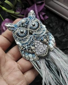 Unique Handmade Embroidery Beaded Brooch Inspired by Botanical Floral Art Design Luxury Embroidery Beaded Brooch Handcrafted Dec - Product Image 5