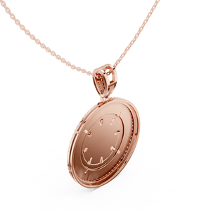 10K Rose Gold Lab Grown Diamond Luxury <b>Compass</b> Wheel Diamond Pendant <b>Necklace</b> in Rose Gold - Product Image 4