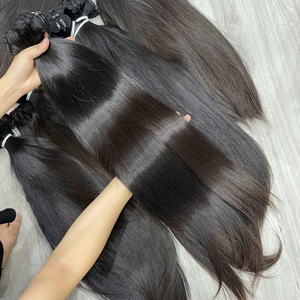 Meilleur fournisseur d'extensions de cheveux naturels, texture lisse naturelle, 22 à 26 pouces, noir, double trame, haute qualité - Product Image 6