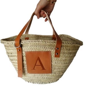 Bolsa de cesta personalizada del mercado francés con bolsa de cuerda inicial Bolsas de playa de macramé de ganchillo Directo del proveedor indio - Product Image 1