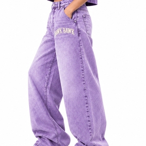 Women's Wide Leg Baggy <b>Jeans</b> Streetwear Denim Pants Casual Streetwear <b>Embroidered</b> Letter Pattern Custom Design Baggy <b>Jeans</b> - Product Image 3