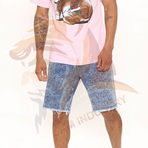 Shorts de Mezclilla de Cintura Alta, Corte Recto y Holgado, 100% Algodón, Transpirables, Estilo Hip Hop Vintage, Personalizados - Product Image 6